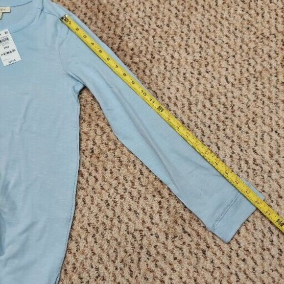 2 Style & Co Pullover Womens Partial Button Up Long Sleeve Shirts NWT Blue PM - Picture 6 of 10